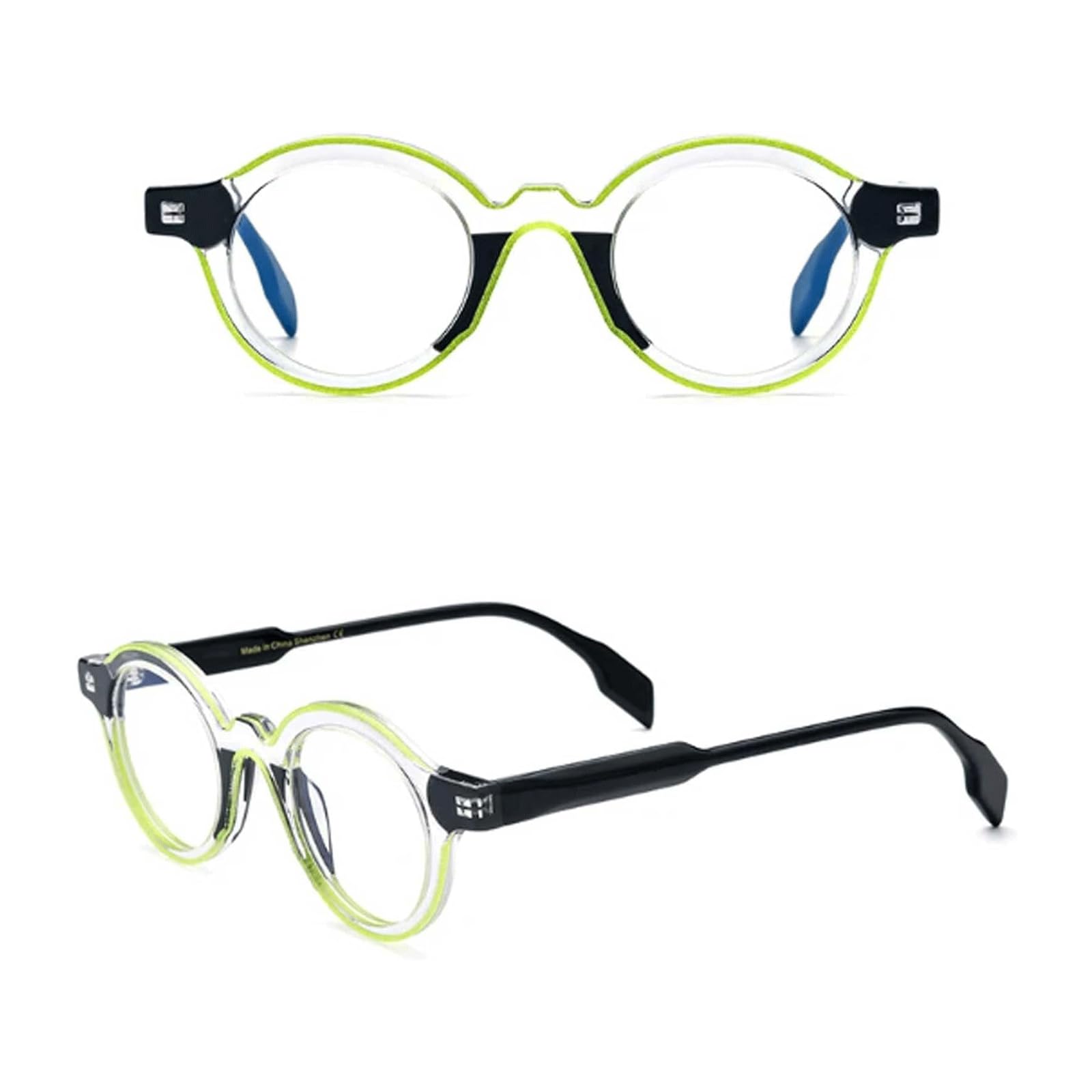 Montature Montature per Occhiali Portatili Montature per Occhiali in Acetato Lenti Trasparenti Creative Montature per Occhiali Occhiali dal Design ergonomico Comodo da Indossare