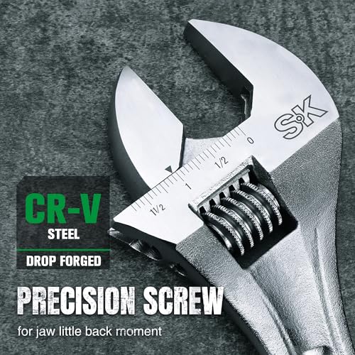 Image of SK 2-Piece Adjustable Wrench Set, 10-Inch, 12-Inch, Cr-V Steel, SAE & Metric Scales