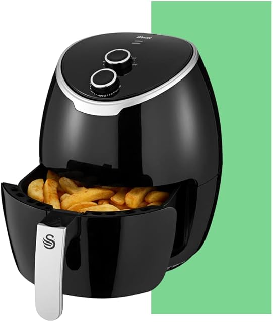 Swan 4 litre Air Fryer, Rapid Air Technology, Healthy Frying, 80% Less Energy, Non-Stick Pan, 80% Less Fat, 1400W, Black, SD39010NR