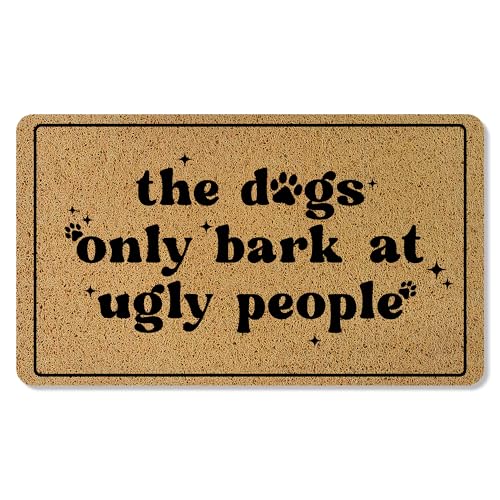 BAYOGITA Funny Dog Welcome Mat for Front Door, Dog Lover Owner Door Mat Indoor Outdoor Entrance...