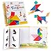 Coogam Viaggio Tangram Puzzle con 3 set Tangram magnetico - Viaggio su strada tanghi sega forme   Giochi di dissezione con soluzione - Libro IQ Giocattolo educativo Rompicapo Regalo