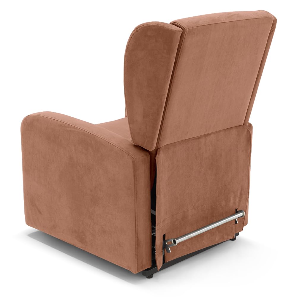 REDÒKASA Poltrona relax elettrica NEW ORLEANS per anziani e disabili con 2 motori, 4 ruote per lo spostamento, Kit Optional Batteria, alzapersona, tessuto idrorepellente (Senza Kit Batteria, Terra)