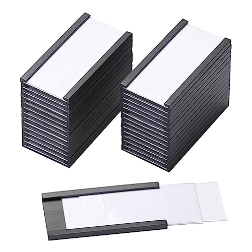 Porte-étiquettes magnétiques anti-poussière pour rayonnage métallique, inserts amovibles