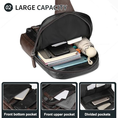 Image of Convertible Sling Bag Crossbody Backpack, Bags with Headphone Jack Shoulder Bag