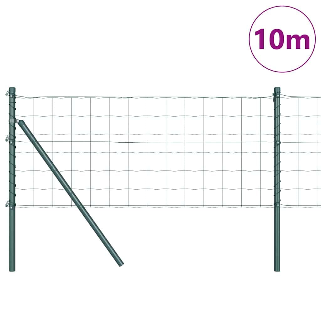 Geschweißter Drahtzaun aus PVC-beschichtetem Stahl 10 x 0,4 m mit 5 Pfosten und 2 Eckpfosten, wetterfeste Maschendraht Zaunelement Gartenzaun für Terrasse, Sichtschutz