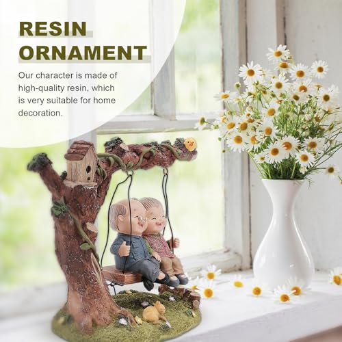 Figurine de bureau artisanale couple âgé déco résine DOITOOL - 7