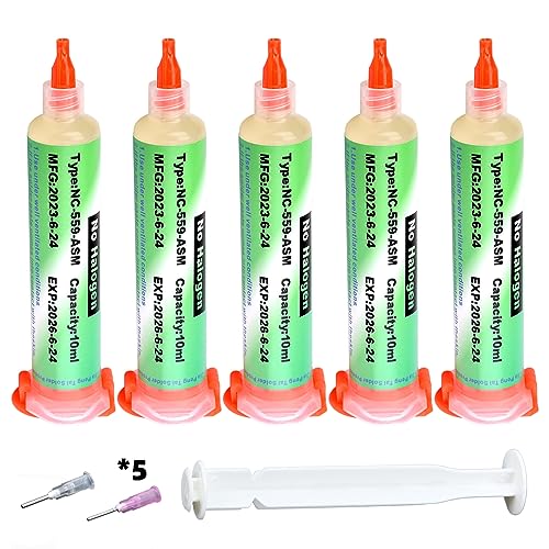 Image of Solder Flux, 559 No Clean Soldering Flux Paste, Lead Free Rosin Flux,10cc Tacky Soldering Flux,Soldering Liquid Flux for Electronics,For BGA,SMD,USB Socket Repairing (50ml)