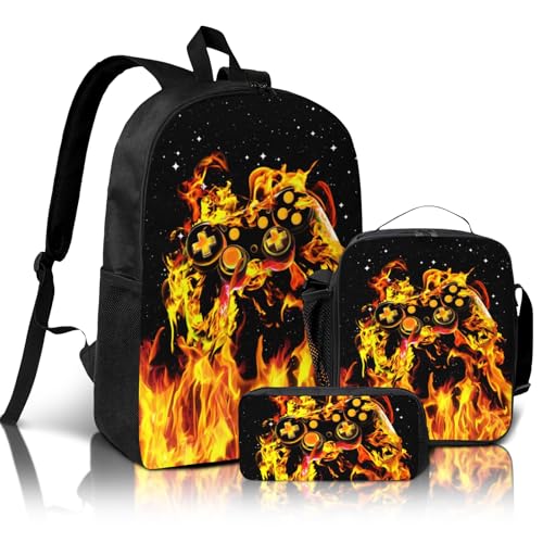 Backpack for Boys School Game Boys Backpack For Kids Children Teens Elementary Ages 8-10 3pcs