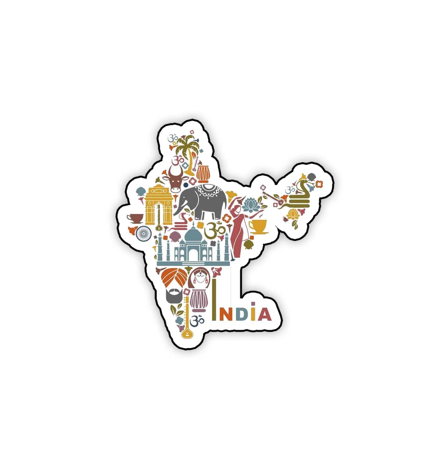 Gift Me Bazar India Map Fridge Magnet with States for Home & Kitchen Decor | Indian Souvenir Gifts | Refrigerator Door Magnetic Sticker