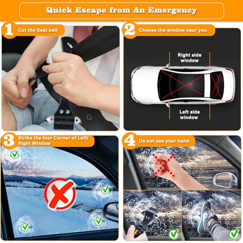 THINKWORK Car Window Breaker, Glass Breaker, Window Breaker Seatbelt Cutter, 2-in-1 Car Safety Hammer with One Second Emergency Glass Hammer, Safety Emergency Car Escape Tool for Car, Office, Home - Image 5