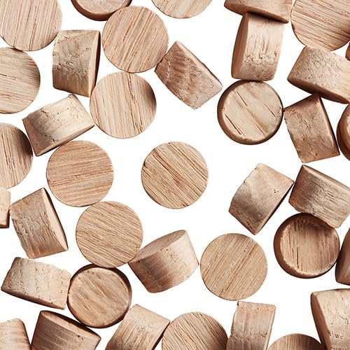 WidgetCo 7/16" Oak Wood Plugs, Face Grain, Woodworking Plugs, Can Be Sanded, Stained, or Painted (Qty 100)