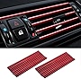 VARGTR 20 Pack Car Auto Air Conditioner Vent Outlet Trim Strip, Car A/C Vent Outlet Trim Chrome PVC, Car Interior Trim Strip Line, Universal Waterproof Bendable Air Vent Outlet Trim Decoration (Red)