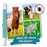 tickSAFE Zeckengreifer mit rotierendem Greiferkopf zur Anwendung am Tier | Die bessere Alternative zur Zeckenzange - kein Quetschen, Ziehen oder Drücken - einfach schonend rausdrehen