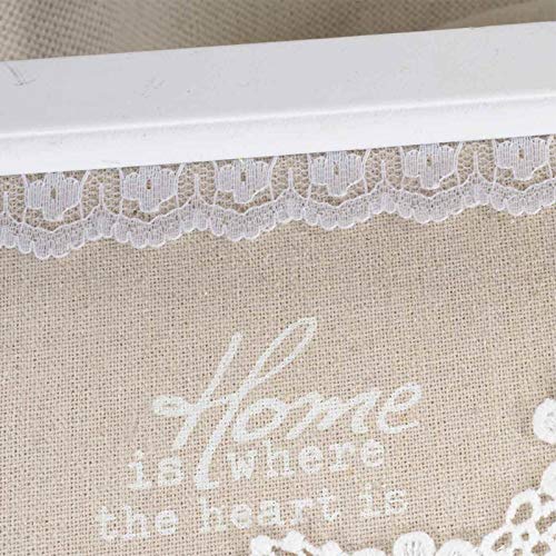 www.lefantasiedicasa.com caja para Bolsas de té A nueve puestos de madera con tapa de encaje. De Los acabados de encaje y texto Tea, mencionar algunos de especias U Otros alimentos de cocina.