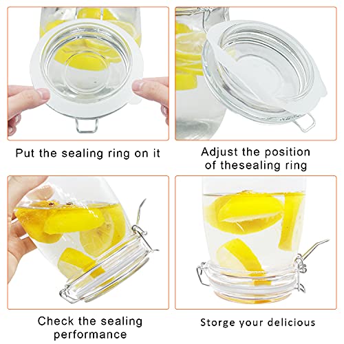 12 Pieces Rubber Seals Rings For Glass Jars, Airtight Silicone Replacement Gasket For Jars, Leakproof Silicone Gasket Sealing Rings For Mason Jars, Elastic And Fits Most Sizes (White) #TOP3
