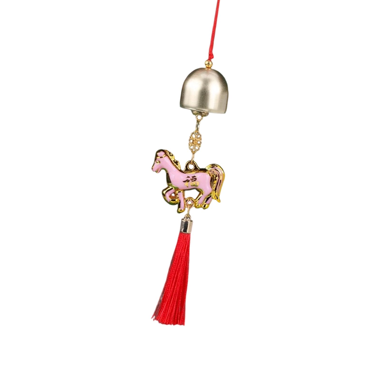 Horse Bells Car Interior Decoration, Bells Zodiacs Horse Pendant Charm with Tassels Chinese New Years Hanging Ornament Chinese New Years Ornament
