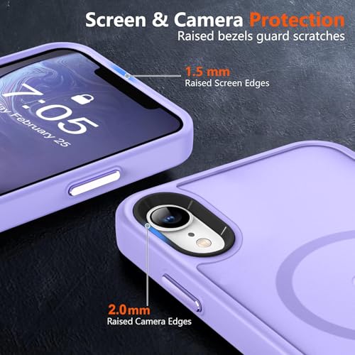 Image of MOCCA Magnetic Shockproof for iPhone XR Case,Light Purple | 10ft Drop Tested | Compatible with MagSafe | Anti-Slip Matte Finish | Raised Camera & Screen Lip | Ultra-Slim Design