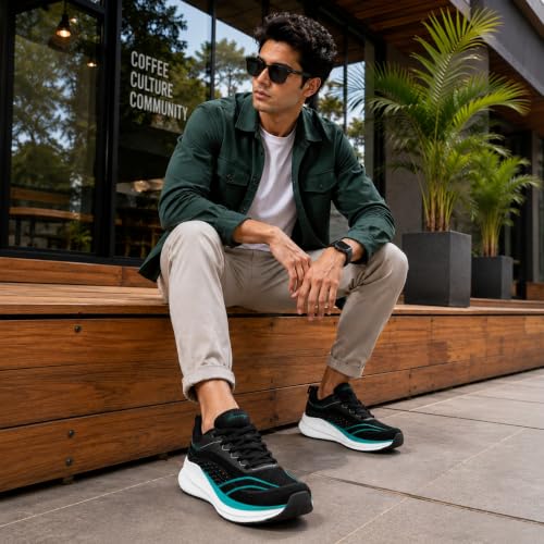 Image of Allen Cooper Training,Road Running,Cricket,Gym,Sports Comfortable Extra Max Cusion with Memory Foam Insole Running Shoes for Men(601|Grey /Black-Olive-Sizes 6,7,8,9,10)