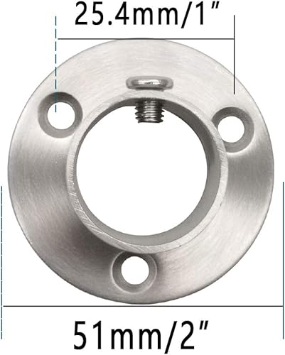 Miniatura 8 de ZLYY 0.866 in  0.8 pulgadas de diámetro para cortina de cortina de ducha, soportes de montaje de brida de barra de cortina plateado satinado