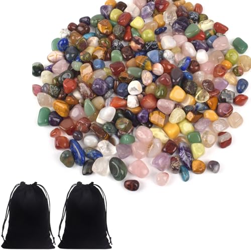 PacuM 300g Piedras Semipreciosas Naturales Colorida 2 3CM Incluye Bolsa Tela Negra Piedras Naturales Mezcladas para Búsquedas Tesoro Infantiles Decoraciones Fiestas Cumpleaños Infantiles