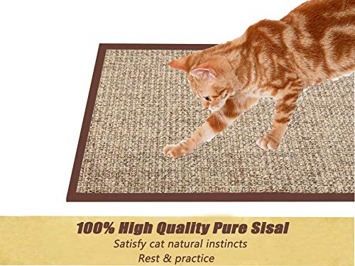 Treasborn Durable Cat Scratcher Thick Sisal Scratching Pad For Cats Anti-Slip Scratch Sleeping Mat No Mess Furniture Protecter Natural For Claws #TOP3
