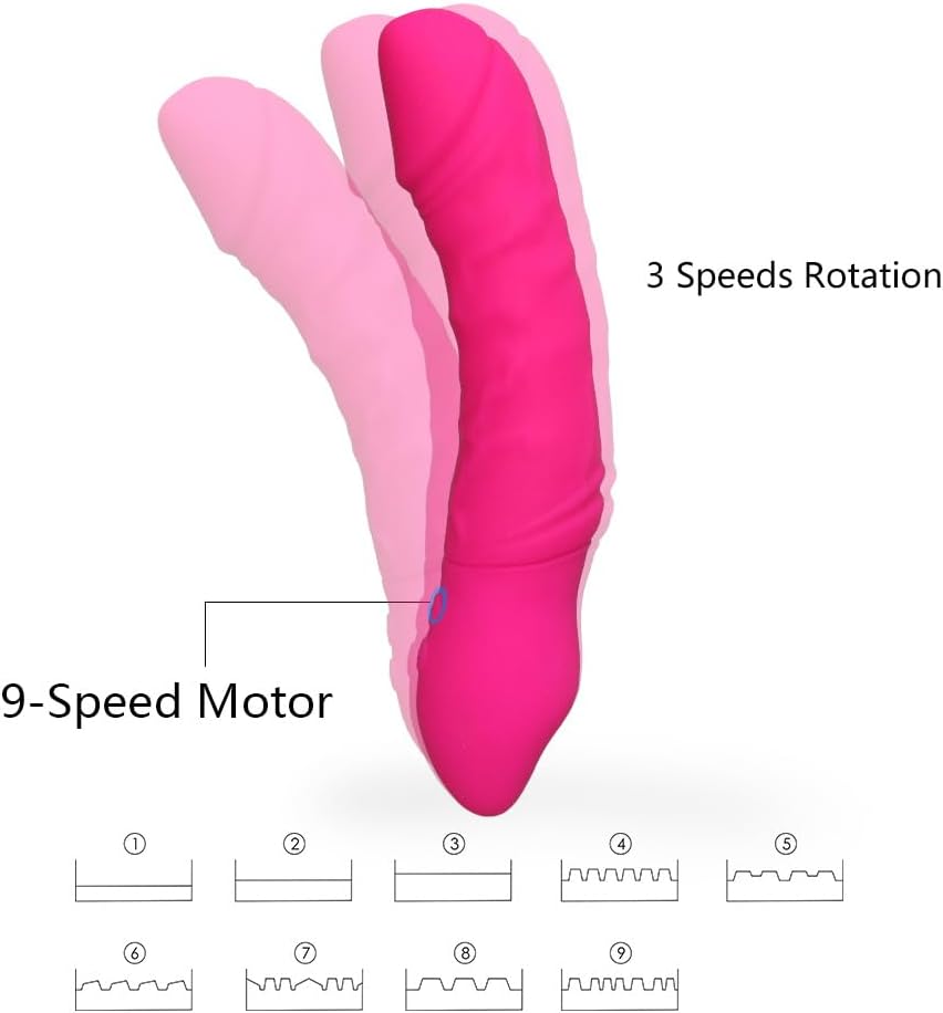 Adult Sex Toy, G-spot Vibrator with 9 Vibration Modes and 3 Rotation Modes, Anal Stimulator, Realistic Female Vibrator, Suitable for Female Partners as Sex Toys (ROSEO)