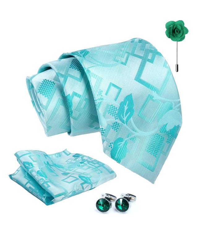 axlon Tie for Men – Dotted Silk Neck Ties Set with Cufflinks Flower Pin, Pocket Square & Black Gift Box, Combo Necktie Sets for Office Wear, Formal Suits & Weddings (0, Cpspn)-picture-15