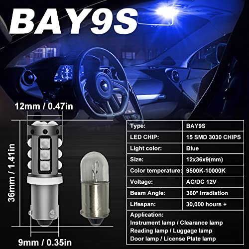 2Pcs H21W BAY9S Bombillas LED Azul para Auto miniatura 5