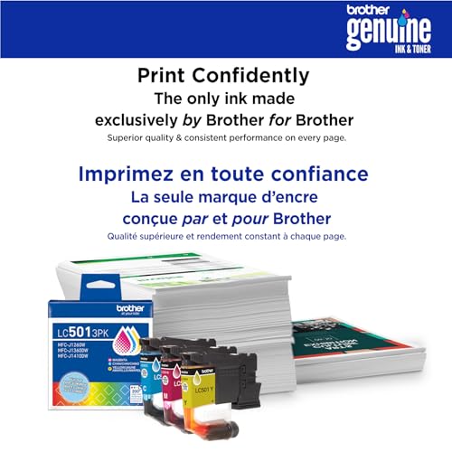 Image of Brother Genuine LC5013PK 3-Pack Standard Yield Cyan, Magenta, and Yellow Ink Cartridges (for use with Work Smart 1260, 1360, and 1410 Printers)