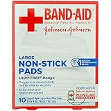 BAND-AID First Aid Non-Stick Pads, Large, 3 in x 4 in, 10 ea (Pack of 7), Packaging May Vary