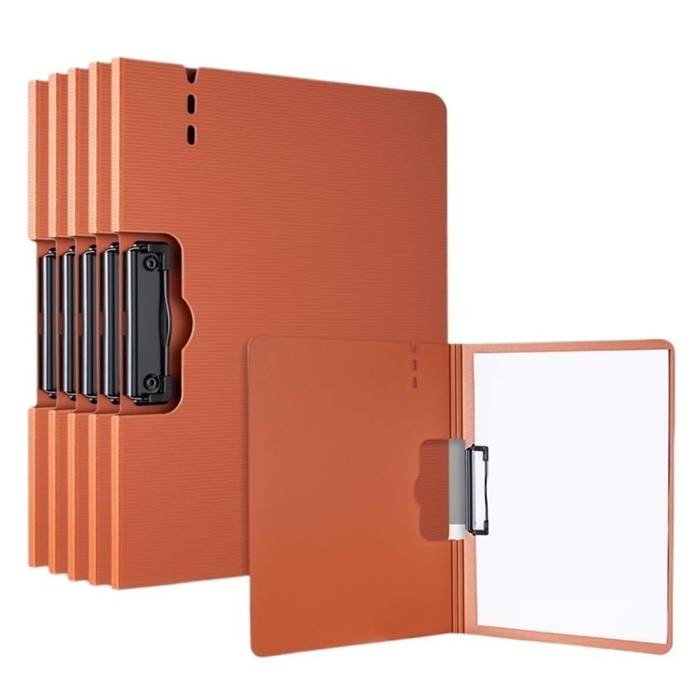 folder 5 szt. Pojedynczy klips A4 Folder wielofunkcyjny Można złożyć Podkładka do pisania Przechowywanie danych Artykuły biurowe Kurtki plików(Orange)