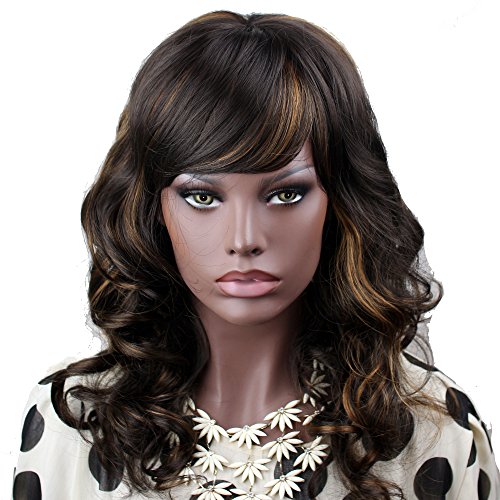 Dreambeauty Long Full Curly Wave Synthetic Hair Wigs for American Women 18inch #4 Highlight #27