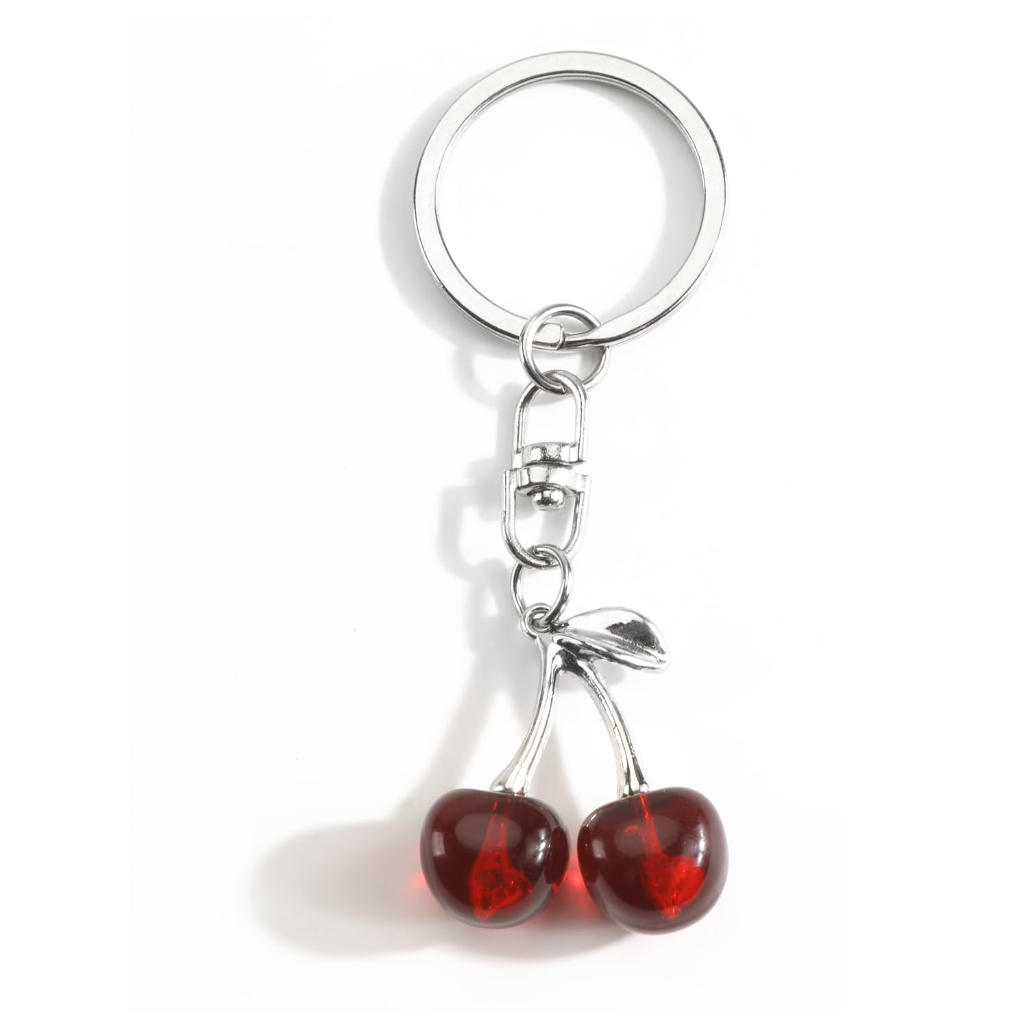MUCOOS Cherry Keychain Cherry Keycharm for Women Cherries Bag Charm Cute Cherries Keyring Gift for Teacher