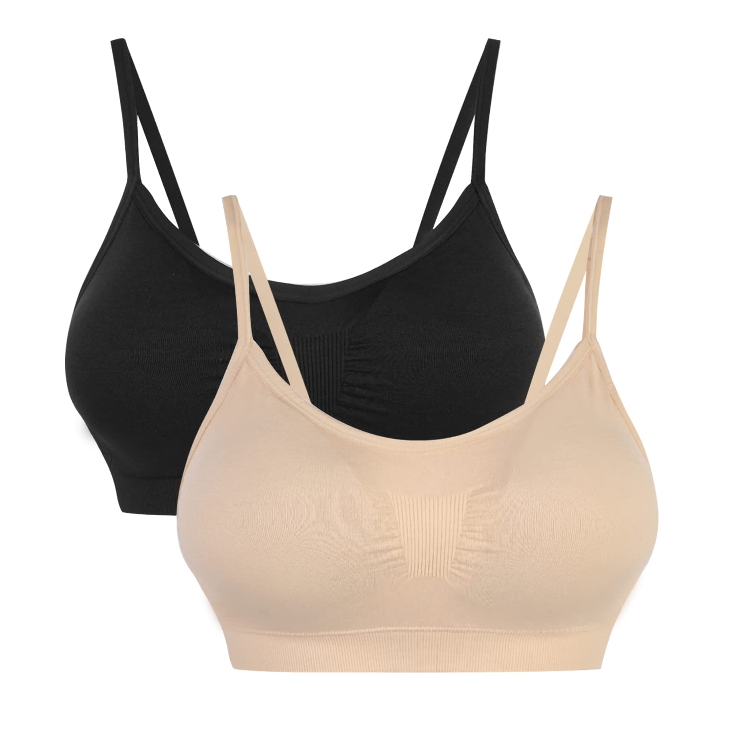 Vertvie Womens Strech Duenn Ohne Buegel Push up Yoga Sports BH Bra Top Set Fuer Fitnesstraining Polsterung 2er/3er Pack