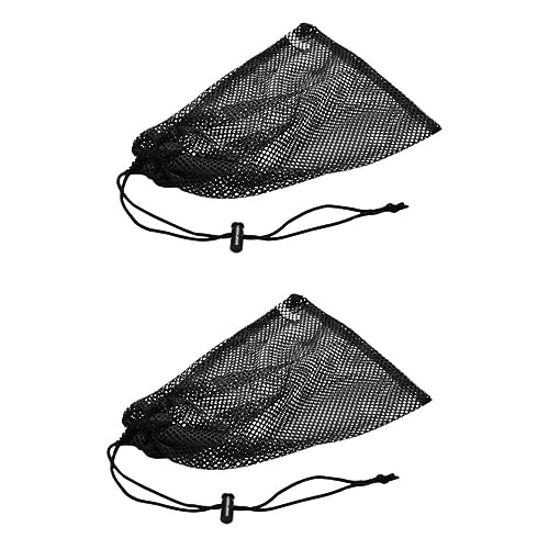 Garneck Mesh Bag Balls Pouch 2 Pack Drawstring Closure Baseball Holder for Balls
