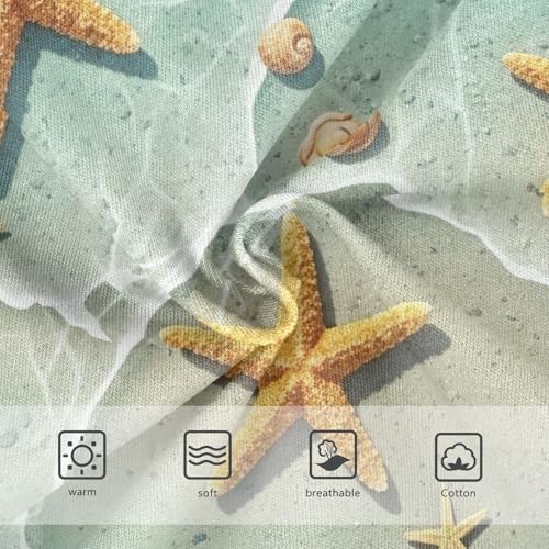 Starfish Seashells Turquoise Toddler Girl Undies, Cotton Underwear Girls, 2T–8 Years3