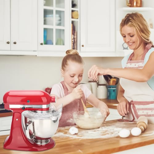 Image of Pouring Shield for KitchenAid Tilt Head 4.5-5 QT (for Stainless Steel Bowls Only), for Kitchen aid Accessories and Attachments, Fully Enclosed Foldable Lid Mixer Bowl Cover & Flour Funnel