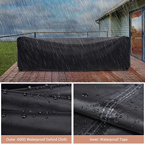 Image of Mrrihand Outdoor Patio Furniture Covers Waterproof 128 inchLx83 inchWx28 inchH Black