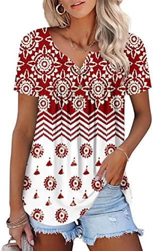 ONLYSHE Womens Casual Short Sleeve Shirts V Neck&U Neck Tops Button Up Tunic Floral Ruffle Blouse 1 ONLYSHE Womens Casual Short Sleeve Shirts V Neck&U Neck Tops Button Up Tunic Floral Ruffle Blouse