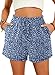 Angerella Womens Cute Shorts for Summer Fashion Holiday Ladies Elastic Waist Lounge Shorts with Pockets FlowerBlue M