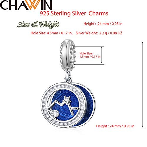 Sagittarius Zodiac Sign Charms For Pandora Charm Bracelets, 925 Sterling Silver Necklace Pendant, 12 Constellation/Horoscope Star Dangle Birthstone Bead, Birthday Gift Women/Men/Girls/Boys. #TOP1
