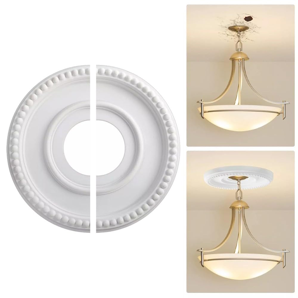 Médaillon de plafond rond 315 mm rosace décorative pour luminaire et suspension