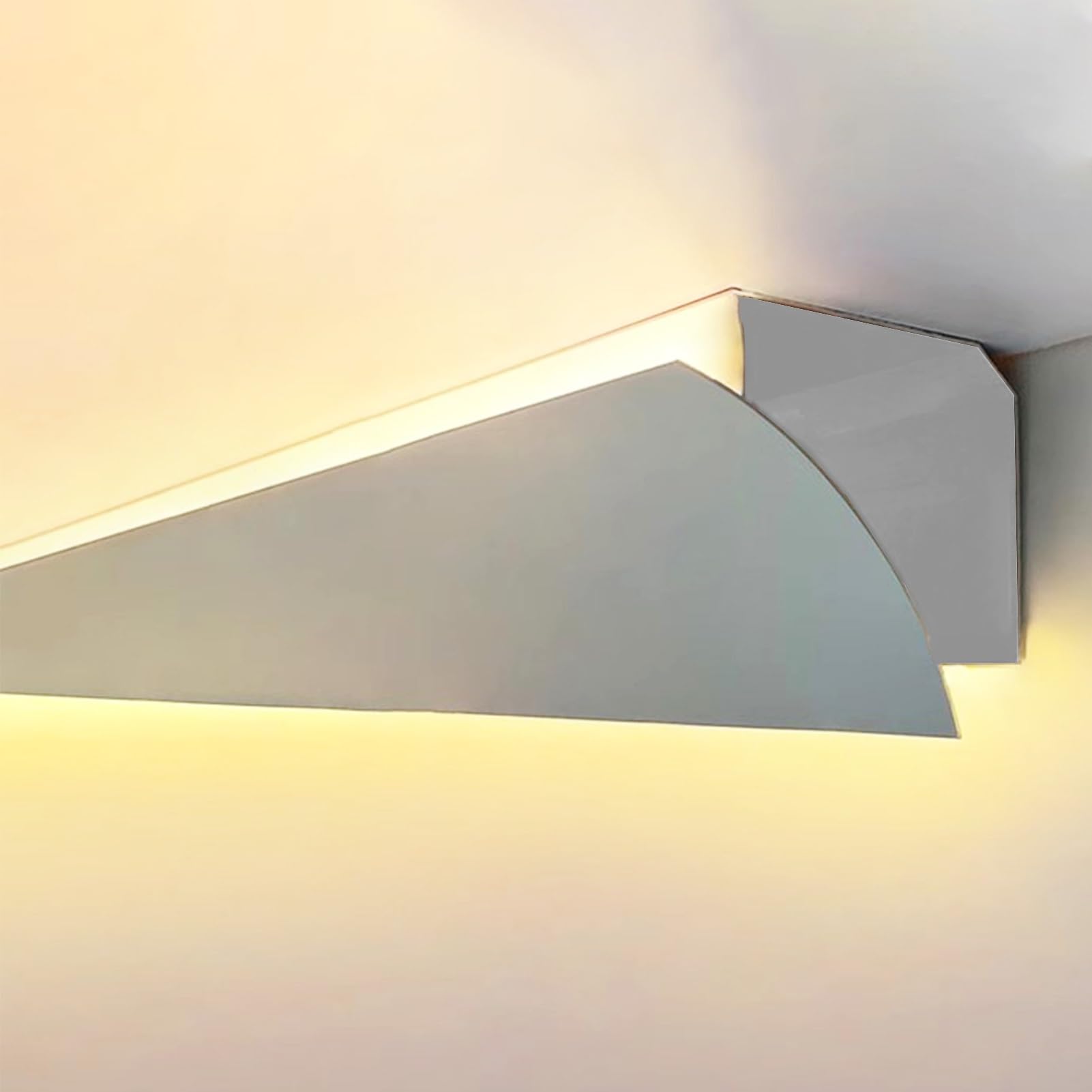 Cornisa decorativa de aluminio de 1,5m para techo y perfil moldura de luz led indirecta