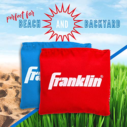 Franklin Sports Replacement Cornhole Bean Bags - Red + Blue Bean Bag Toss Bags - Includes (8) Bean Bags - (4) Red + (4) Blue Cornhole Bean Bag Replacements (3.5" x 3.5"), 8 Count (Pack of 1)