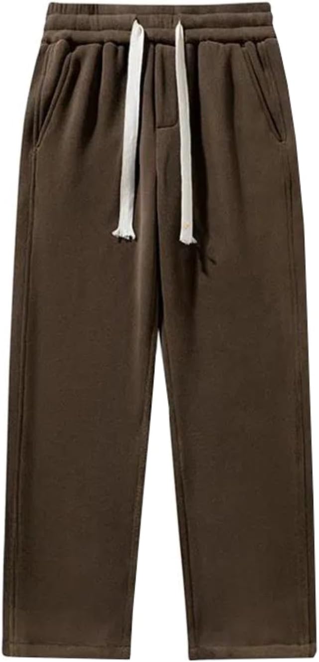Men's Wide-Leg Straight-Leg Long Pants, Thermal Trousers