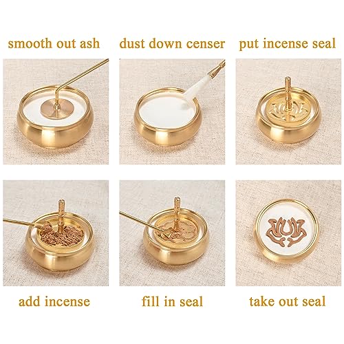 MARKVILLE 15pcs Incense Powder Burner Kit, Pure Copper Incense Making Kit with Incense Holder, Incense Cone Mold and Incense Seal Incense Burner Kit for Meditation Yoga Relaxing Home Fragrance