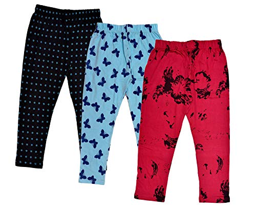Image of IndiWeaves Girls' Regular Fit Pants (71800-080910-IW-B-P3-30 Black 10-12 Years)
