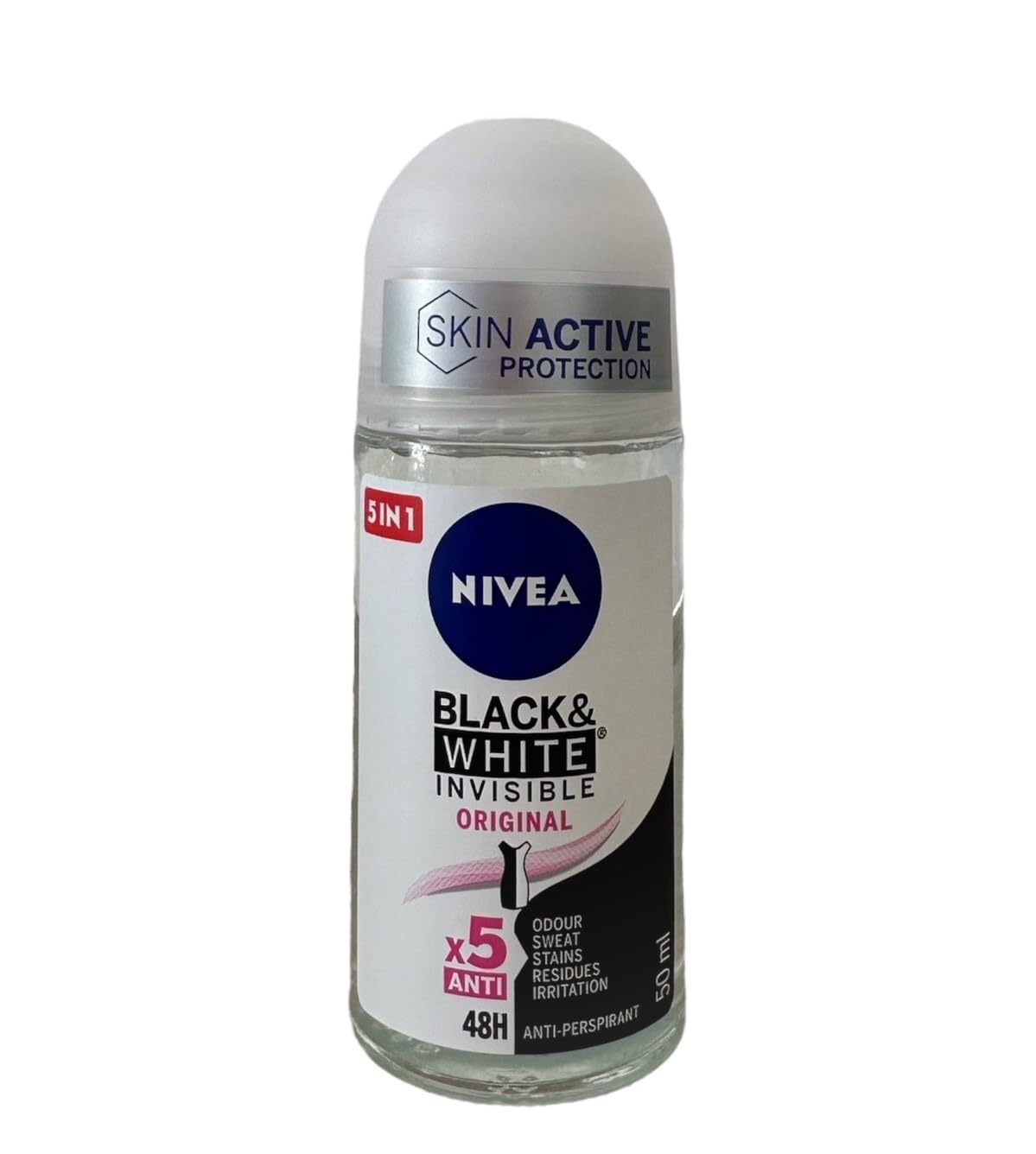 NIVEA 50ml Invisible Black And White Clear Roll On Anti Perspirant Deodorant original 1 Count NIVEA 50ml Invisible Black And White Clear Roll On Anti Perspirant Deodorant original 1 Count