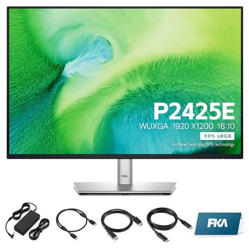 Image of FKA Pro 24 Plus P2425E Monitor - 24.07 Inch, WUXGA 1920 x1200, 16:10 Monitor, Computer Monitor Screen with DisplayPort, Type-C, and USB-C Cables - 1 Pack (New)