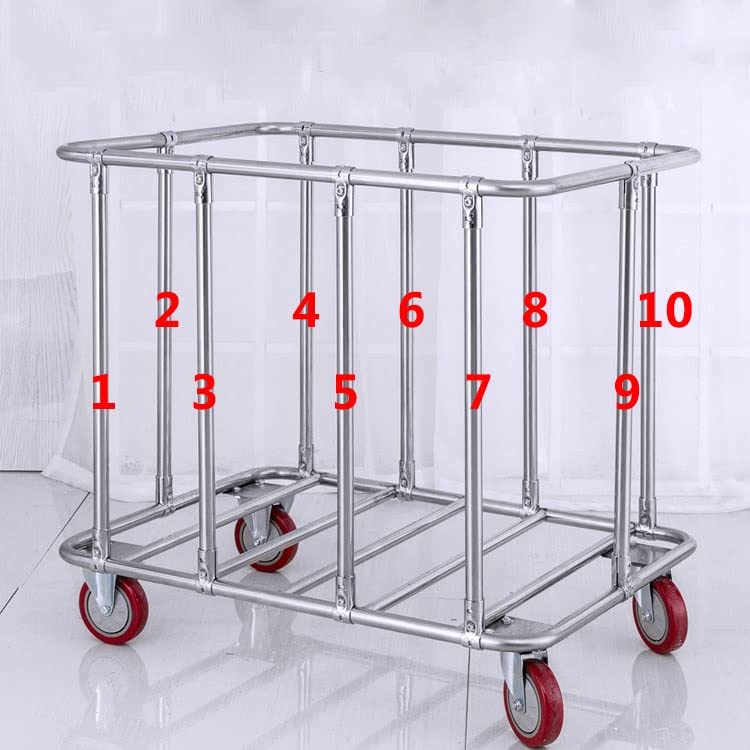 Carrito de lavandería con ruedas ideal para organizar la ropa en hoteles y hogares 6